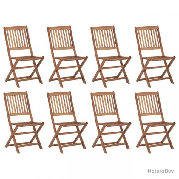 Chaises pliables d'extrieur avec coussins 8 pcs Bois d'acacia 3075121