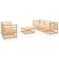 Salon de jardin 6 pcs Bois de pin massif