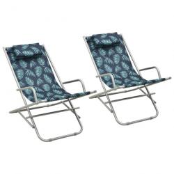 Chaises à bascule 2 pcs Acier Motif de feuilles 310342