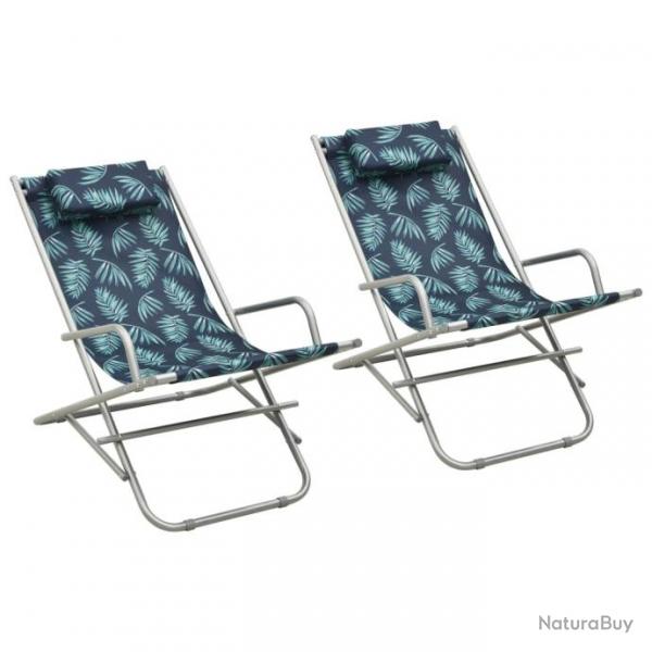 Chaises  bascule 2 pcs Acier Motif de feuilles 310342