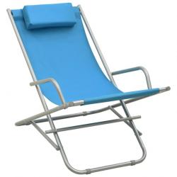 Chaises à bascule 2 pcs Acier Bleu 310340