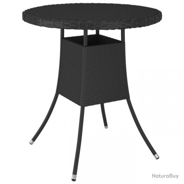 Table de jardin Noir 70x70x73 cm Rsine tresse 310465