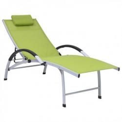 Chaise longue Aluminium textilène Vert 310504