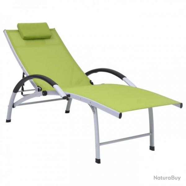 Chaise longue Aluminium textilne Vert 310504