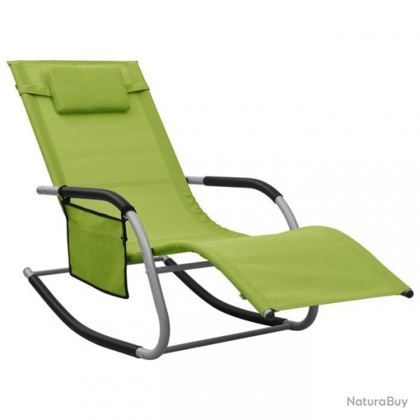 Chaise longue Textilne Vert et gris 310508