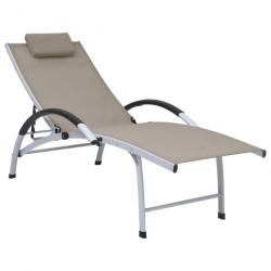 Chaise longue Aluminium textilène Taupe 310503