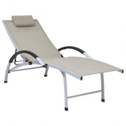 Chaise longue Aluminium textilène Crème 310502