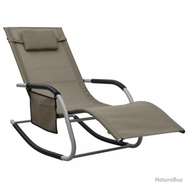 Chaise longue Textilne Taupe et gris 310507