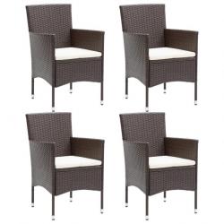 Chaises de salle à manger de jardin 4 pcs Résine tressée Marron 310565