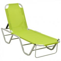 Chaise longue Aluminium et textilène Vert 310528