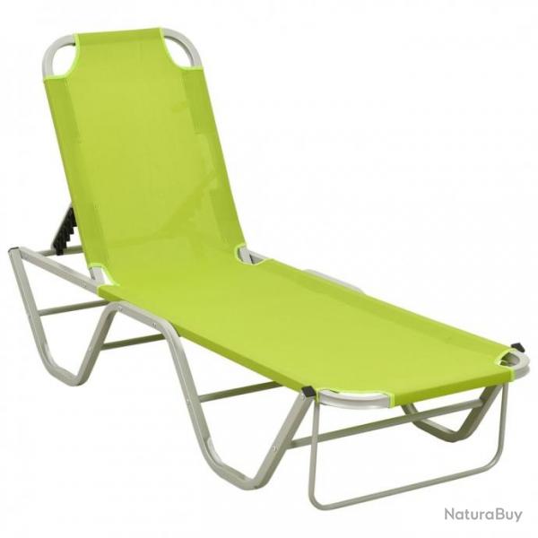Chaise longue Aluminium et textilne Vert 310528