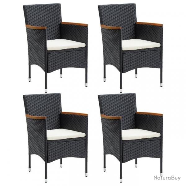 Chaises de salle  manger de jardin 4 pcs Rsine tresse Noir 310566