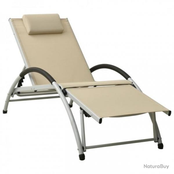 Chaise longue avec oreiller Textilne Crme 310530