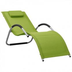 Chaise longue Textilène Vert et gris 310516