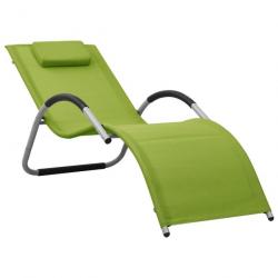 Chaise longue Textilène Vert et gris 310516