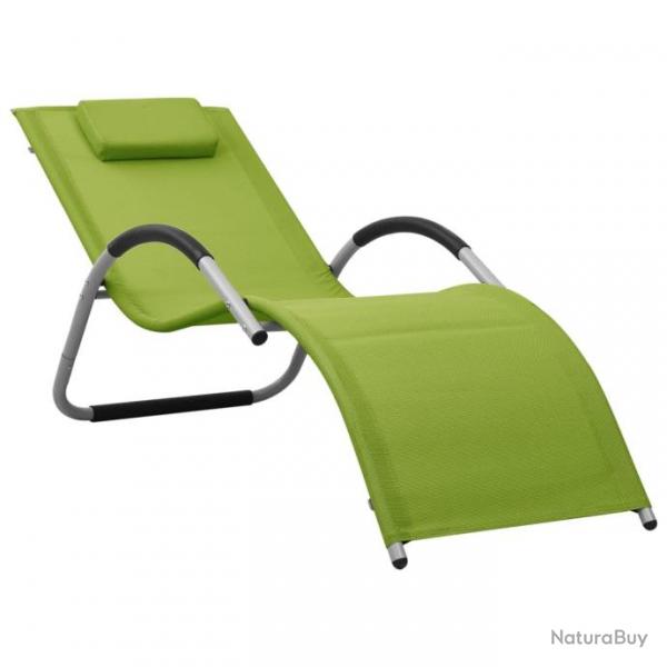 Chaise longue Textilne Vert et gris 310516