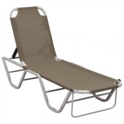 Chaise longue Aluminium et textilène Taupe 310527