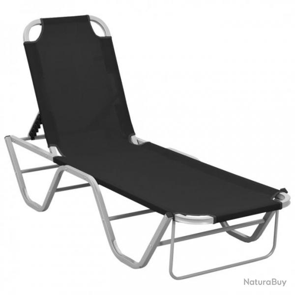 Chaise longue Aluminium et textilne Noir 310525