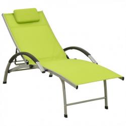 Chaise longue Textilène et aluminium Vert 310524