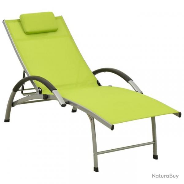 Chaise longue Textilne et aluminium Vert 310524