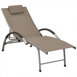 Chaise longue Textilène et aluminium Taupe 310523