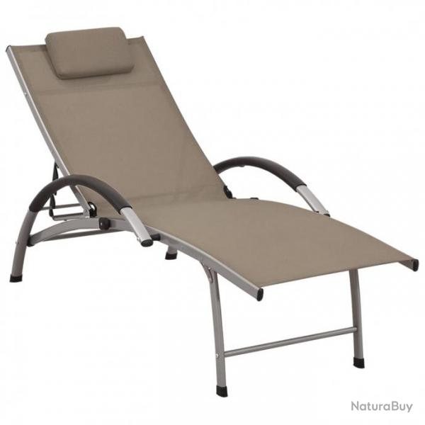 Chaise longue Textilne et aluminium Taupe 310523
