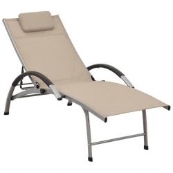 Chaise longue Textilène et aluminium Crème 310522