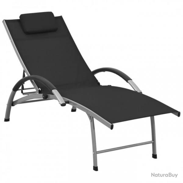 Chaise longue Textilne et aluminium Noir 310521