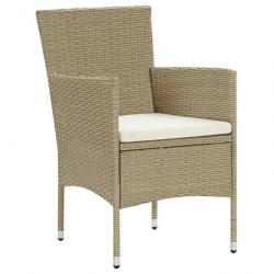 Chaises de salle à manger de jardin 4 pcs Résine tressée Beige 310564