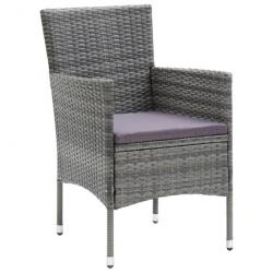 Chaises de salle à manger de jardin 4 pcs Résine tressée Gris 310563