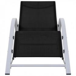 Chaise longue Textilène et aluminium Noir 310533