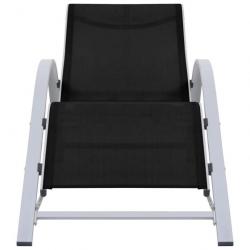 Chaise longue Textilène et aluminium Noir 310533