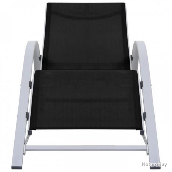 Chaise longue Textilne et aluminium Noir 310533