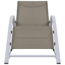 Chaise longue Textilène et aluminium Taupe 310537