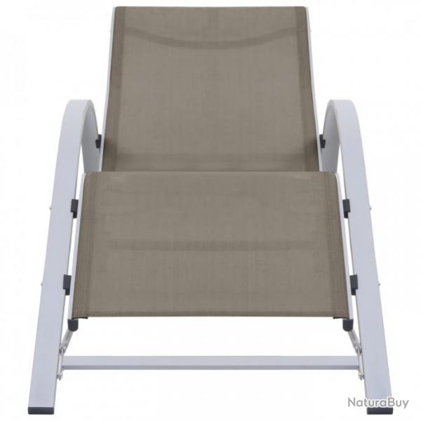 Chaise longue Textilne et aluminium Taupe 310537