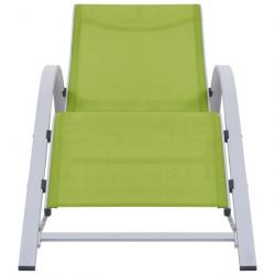 Chaise longue Textilène et aluminium Vert 310539