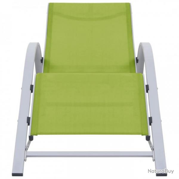 Chaise longue Textilne et aluminium Vert 310539
