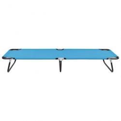 Chaise longue pliable Acier Bleu turquoise 310348