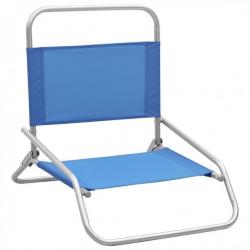 Chaises de plage pliables 2 pcs Bleu Tissu 310365