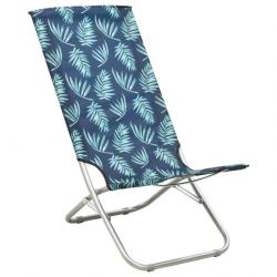 Chaises de plage pliables 2 pcs Motif de feuilles Tissu 310382