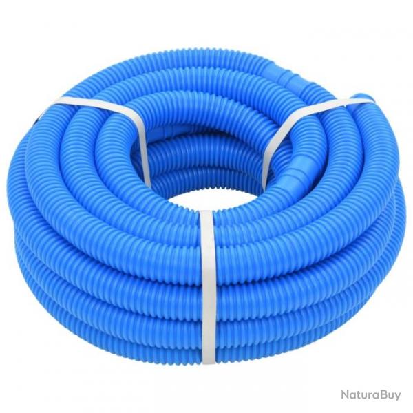 Tuyau de piscine avec colliers de serrage Bleu 38 mm 12 m