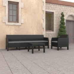 Salon de jardin 3 pcs avec coussins PP Anthracite 3079674