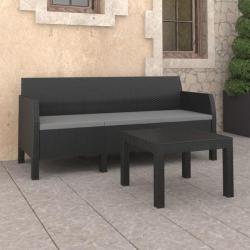 Salon de jardin 2 pcs avec coussins PP Anthracite 3079668