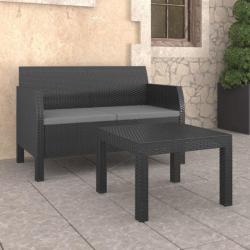 Salon de jardin 2 pcs avec coussins PP Anthracite 3079667