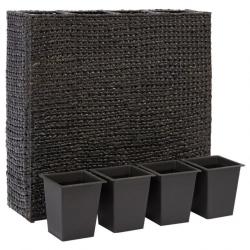 Lit surélevé de jardin avec 4 pots Jacinthe d'eau Noir 45576