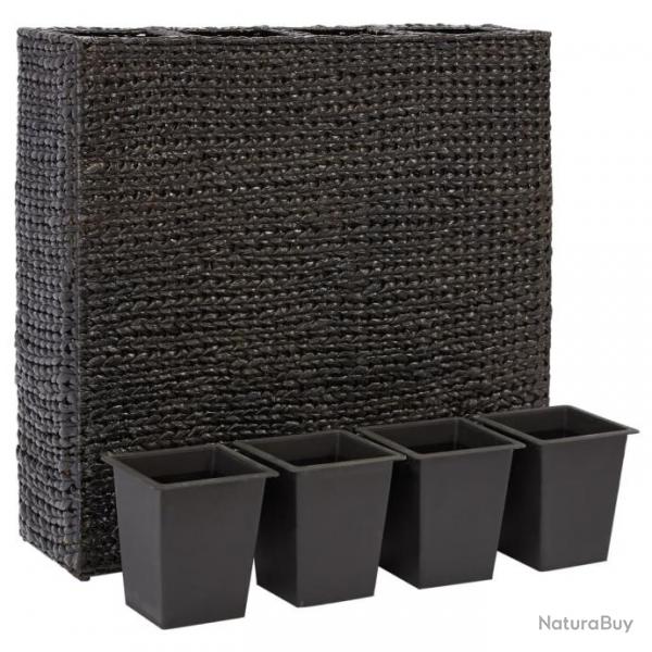 Lit surlev de jardin avec 4 pots Jacinthe d'eau Noir 45576