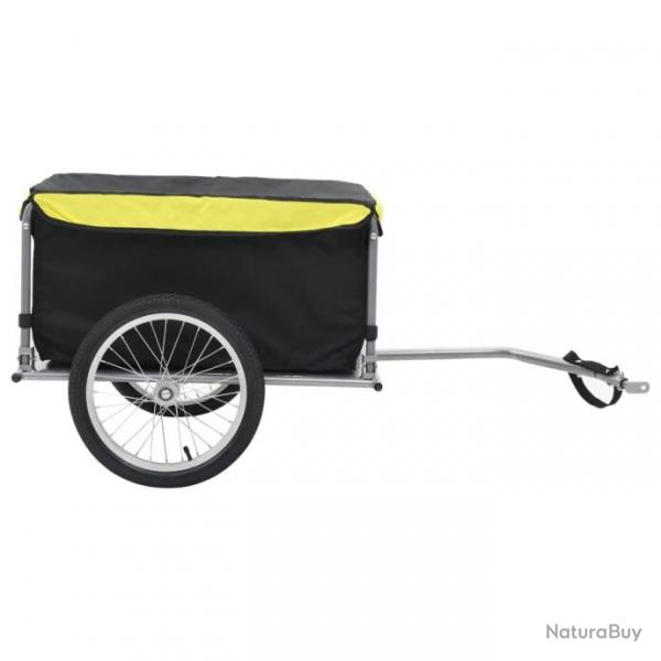 Remorque de bicyclette Noir et jaune 65 kg 91684