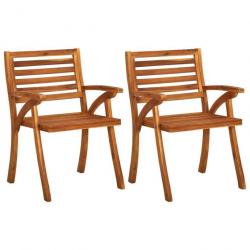 Chaises à dîner de jardin avec coussins 2 pcs Acacia massif 3060828