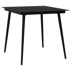 Ensemble à dîner d'extérieur 3 pcs Rotin PVC Noir