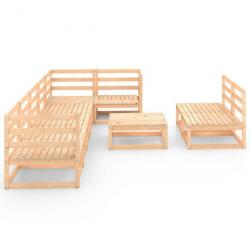 Salon de jardin 9 pcs Bois de pin massif 3075629